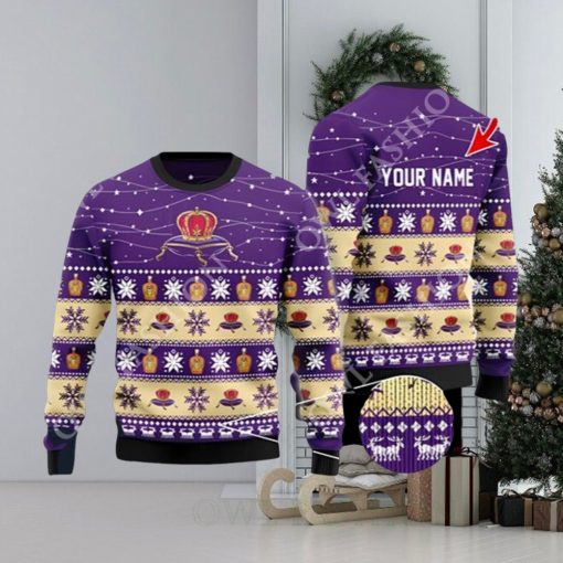 Personalized Christmas Twinkle Lights Crown Royal Christmas Beer Sweater