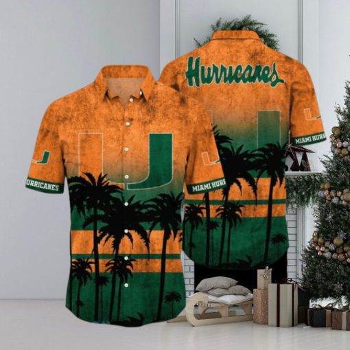Miami Hurricanes Logo Coconut Tropical Hawaiian Shirt Beach Gift For Fans