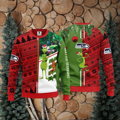 Seattle Seahawks Grinch & Scooby Doo Christmas Ugly Sweater