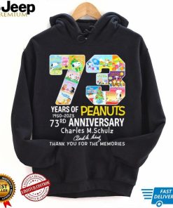 73 Years Of Peanuts Charles M. Schulz Signature Thank You For The Memories Shirt