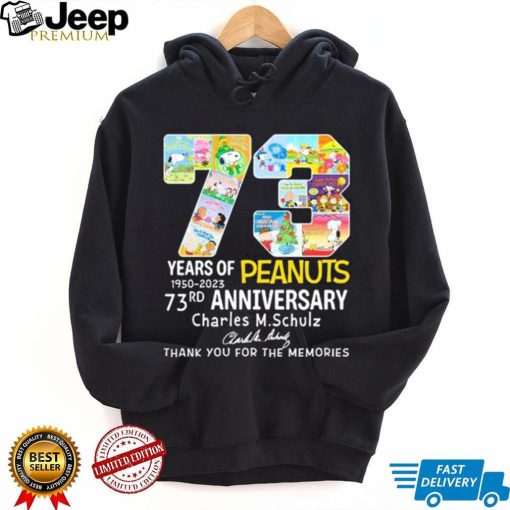 73 Years Of Peanuts Charles M. Schulz Signature Thank You For The Memories Shirt