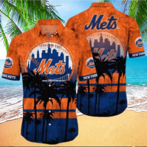 New York Mets MLB Logo Coconut Tropical Hawaiian Shirt Beach Gift For Fans