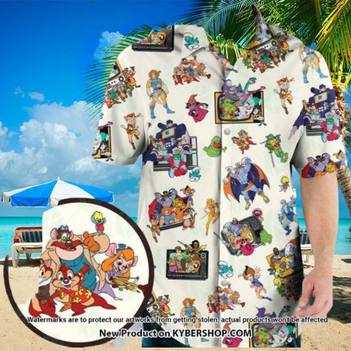 80S Famous Cartoon Characters Pattern Hawaiian Shirt