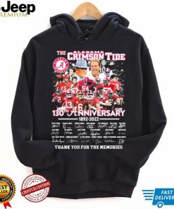 The Alabama Crimson Tide 130th Anniversary Signature Thank You For The Memories Shirt