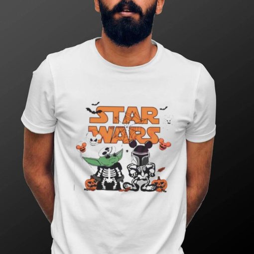 Star Wars Yoda And Boba Fett Skeleton Halloween Shirt