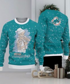 Miami Dolphins Fans Santa Claus Tattoo Ugly Christmas Sweater Gift