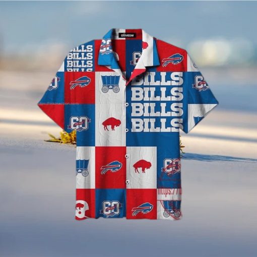 NFL Buffalo Bills Logo Collection Plaid Pattern Hawaiian Shirt