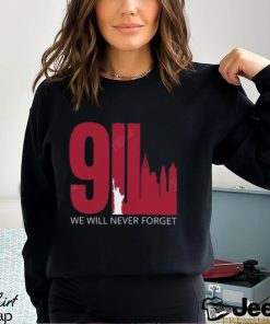 9 11 Shirt We Will Never Forget Twin Towers Memorial September Patriot Day Black Shirt