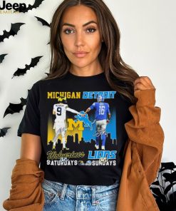 9 Mccarthy Michigan Wolverines On Saturdays 16 Goff Detroit Lions On Saturdays Shirt