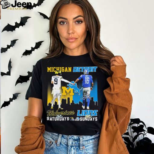 9 Mccarthy Michigan Wolverines On Saturdays 16 Goff Detroit Lions On Saturdays Shirt