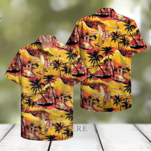 90S Orange And Yellow Hawaiian Sunset Hawaiian Shirt