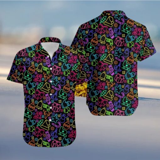 90’s Neon Christmas Men’s Hawaiian Shirt