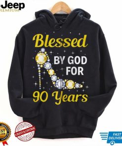 90th Birthday Woman Girl Blessed By God For 90 years Zip Hoodie