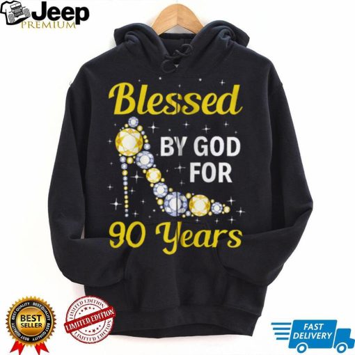 90th Birthday Woman Girl Blessed By God For 90 years Zip Hoodie