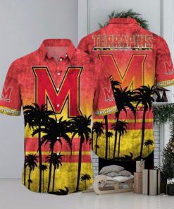 Maryland Terrapins Logo Coconut Tropical Hawaiian Shirt Beach Gift For Fans