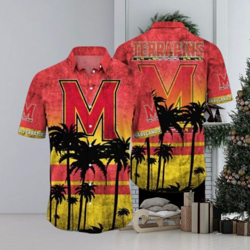 Maryland Terrapins Logo Coconut Tropical Hawaiian Shirt Beach Gift For Fans