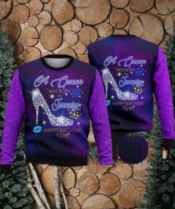 A Queen Was Born In January Ugly Christmas Wool Knitted Sweater