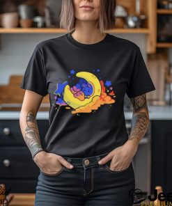 A bunny snoozing in the crescent Moon Cruisin’ for a Snoozin’ art shirt