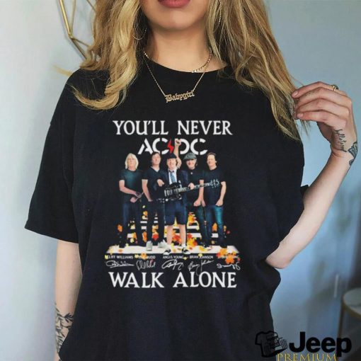 AC DC Loves Fall You’ll Never Walk Alone Signatures Shirt