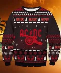 ACDC Band Canon Reindeer Snowflake Reindeer 2023 Ugly Christmas Sweater