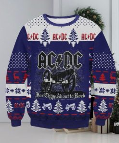 ACDC Band For THose About To Rock Reindeer Snowflake Unisex Ugly Christmas Sweater