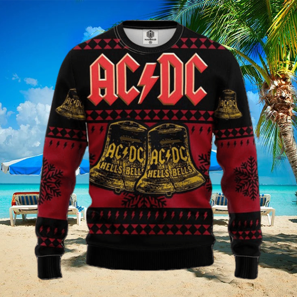 ACDC Black Hells Bells Red 2023 Ugly Christmas Sweater - teejeep