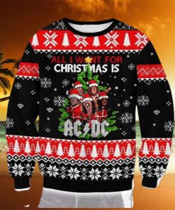 ACDC Chibi All I Want For Christmas Is ACDC 2023 Ugly Christmas Sweater