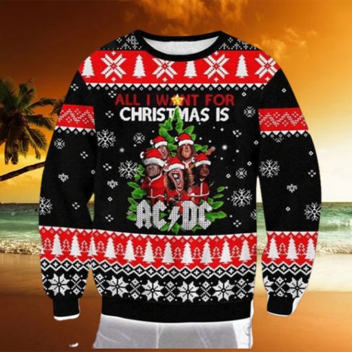 ACDC Chibi All I Want For Christmas Is ACDC 2023 Ugly Christmas Sweater