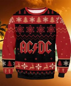 ACDC Deer And Snowflake 2023 Ugly Christmas Sweater