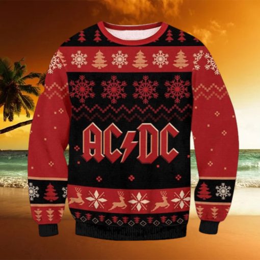 ACDC Deer And Snowflake 2023 Ugly Christmas Sweater