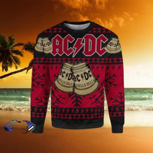 ACDC Hells Bells Black Thunder Fan Gifts 2023 Ugly Chirstmas Sweater