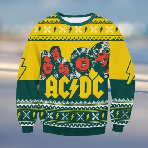 ACDC Yellow Ugly Christmas Sweater