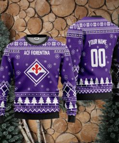 ACF Fiorentina Personalized Ugly Christmas Sweater Blue Version