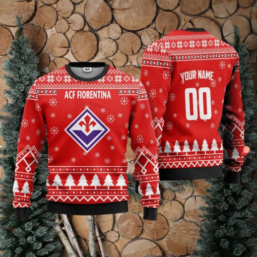 ACF Fiorentina Personalized Ugly Christmas Sweater Red Version