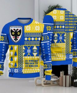 AFC Wimbledon Vibrant Efl Logo Team Ugly Christmas Sweater For Fans Gift Unisex Sweatshirt