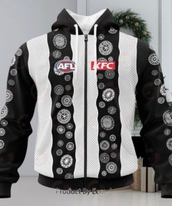 AFL Collingwood Magpies Custom Name Number 2023 Indigenous Guernsey Zip Up Hoodie