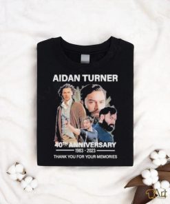 AIdan Turner 40th anniversary 1983 2023 thank you for the memories signature shirt