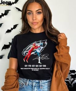 AJ Brown most consecutive games 125 receiving yards NFL history shirt