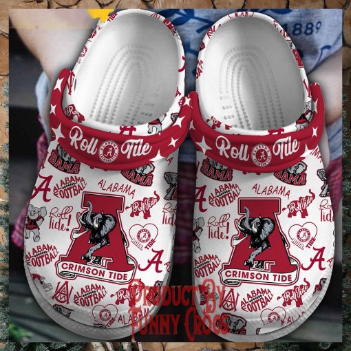 ALabama Crimson Roll Tide Football Crocs Slippers