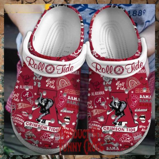 ALabama Crimson Roll Tide Red Crocs Shoes