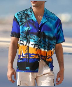 APTRO Men’s Hawaiian Shirt 4 Way Stretch Casual Button Down Vacation Beach Shirts