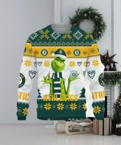 A’S Christmas Sweater Discount Grinch Oakland Athletics Gift