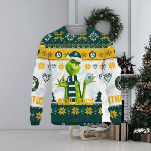 A’S Christmas Sweater Discount Grinch Oakland Athletics Gift