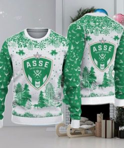 AS Saint Etienne Big Logo Pine Trees Big Fans Gift Christmas Sweater For Men And Women