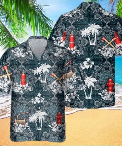 AWESOME FIREFIGHTER AOP POCKET HAWAIIAN SHIRT