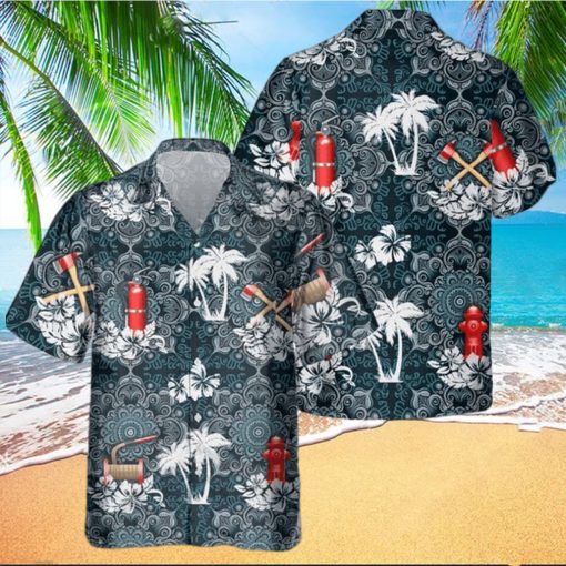 AWESOME FIREFIGHTER  AOP POCKET HAWAIIAN SHIRT