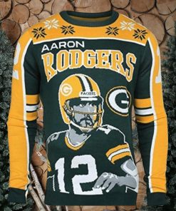 Aaron Rodgers 12 Green Bay Packers Ugly Christmas Sweaters