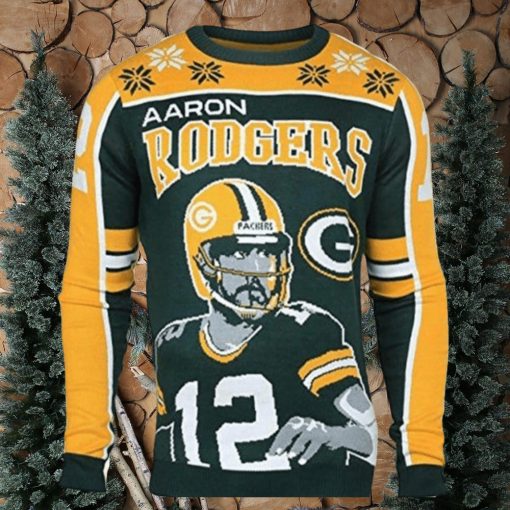 Aaron Rodgers 12 Green Bay Packers Ugly Christmas Sweaters