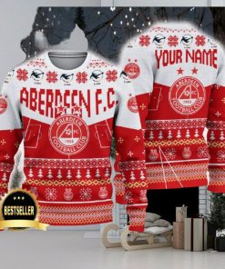 Aberdeen FC Ugly Christmas Sweater Logo Custom Name Gift Fans
