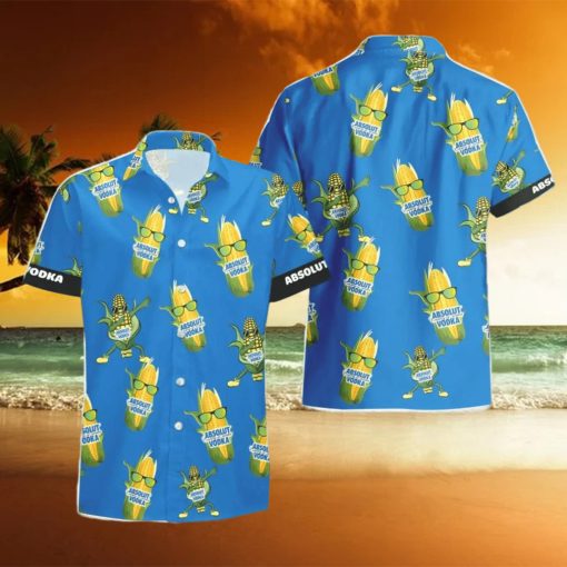 Absolut Vodka Funy Corn Aloha Hawaiian Shirt And Shorts Summer Gift